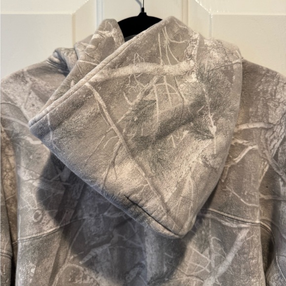 Mens Abercrombie & Fitch Soft Essentials Grey White Camo Hoodie Size L - Picture 9 of 13